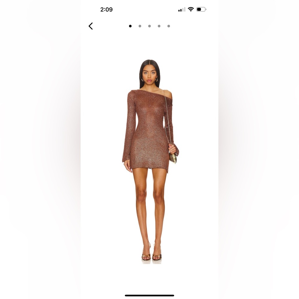 Maya Sleeve Mini Dress-  chocolate sequin Asta Resort